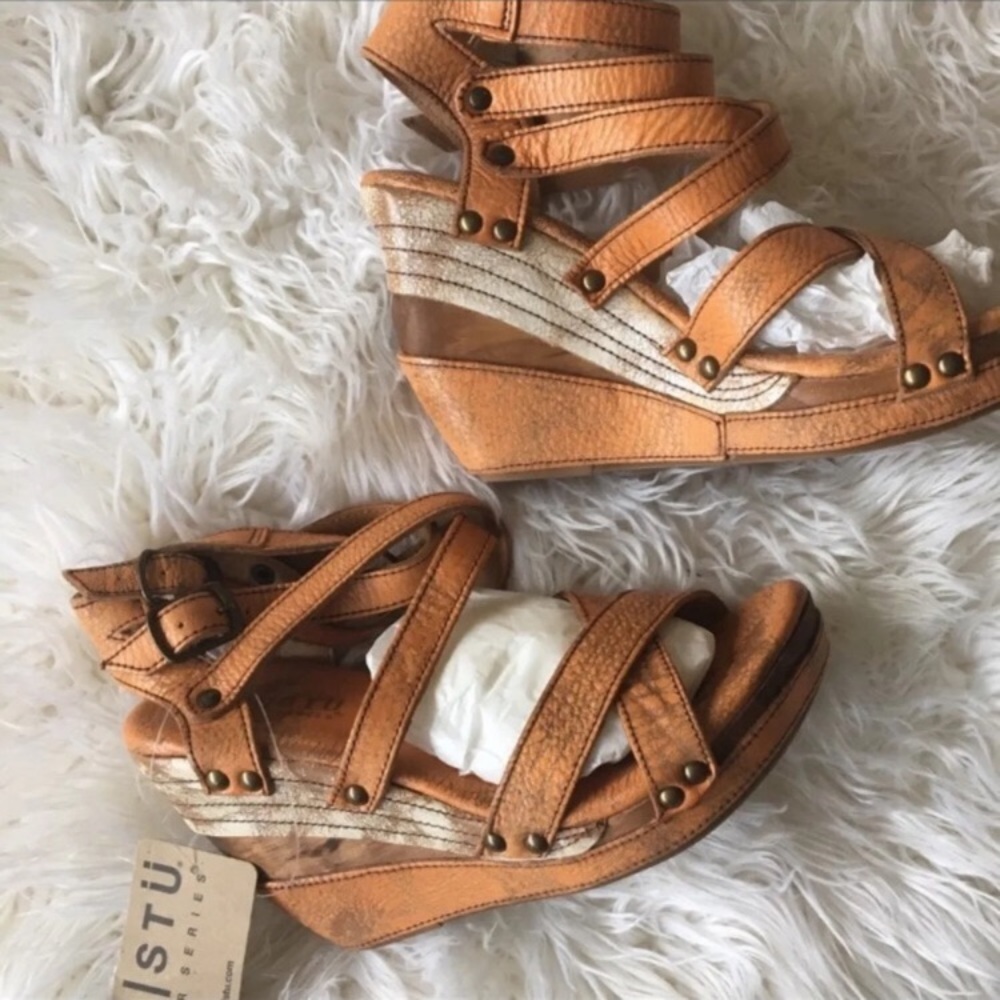 Bed Stu Wedge Sandals, NWT!